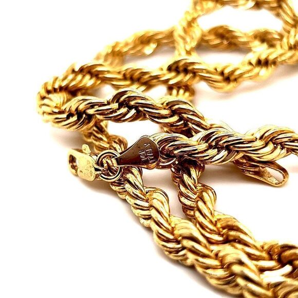14k GP Rope Chain - Picture 3 of 4